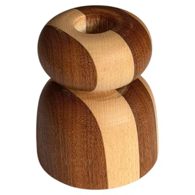 Pre-owned 1stdibs Beech And Cumaru, Bougeoir 3 Candlestick By Romain Des Bois In Brown