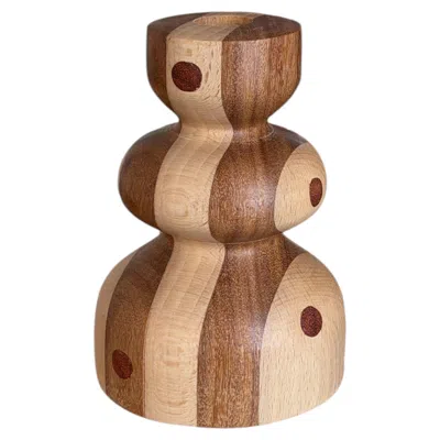 Pre-owned 1stdibs Beech And Cumaru, Bougeoir 5 Candlestick By Romain Des Bois In Brown