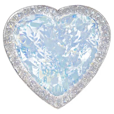 Pre-owned 1stdibs Belle Epoque Heart Shaped Aquamarine And Diamond Brooch Pendant Ref: 740551 In Multi