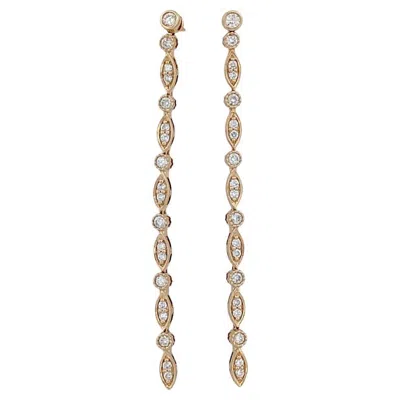 Pre-owned 1stdibs Bethany 14k Yellow Gold Dangle Earrings With 0.47ctw Natural Diamonds, 52.7mm
