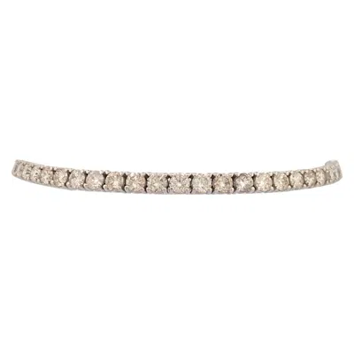 Pre-owned 1stdibs Bethel 7" 14k White Gold Tennis Bracelet With 5.00 Ctw Natural Round Diamonds
