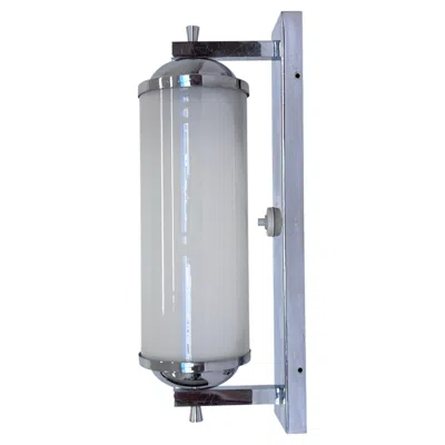 Pre-owned 1stdibs Big Bauhaus Chrome And Milk Glass Wall Lamp, 1930s - Czechoslovakia, Marked In Transparent