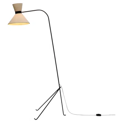 Pre-owned 1stdibs Black Lacquered Metal Floor Lamp With A Tripod Base By Lunel, France Mid-20th C.