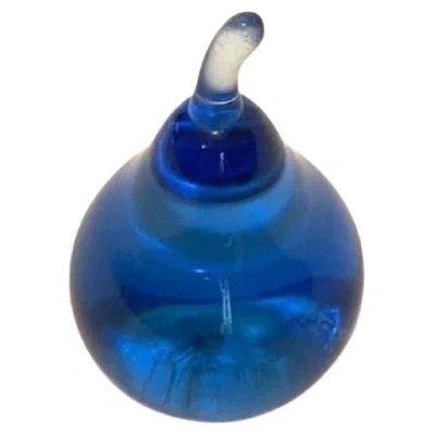 Pre-owned 1stdibs Blue Art Glass Apple Paperweight, 20th Century, Decorative Desk Accent