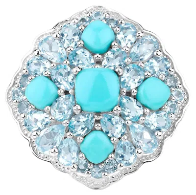 Pre-owned 1stdibs Blue Cocktail Ring Turquoise Blue Topaz 6.2 Carats