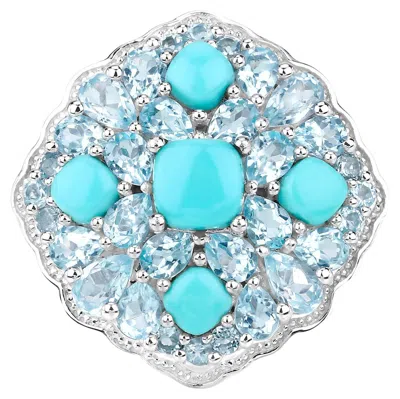 Pre-owned 1stdibs Blue Cocktail Ring Turquoise Blue Topaz 6.2 Carats