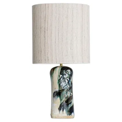 Pre-owned 1stdibs Blue Green Beige Table Lamp By Jeppe Hagedorn, Denmark 1960s