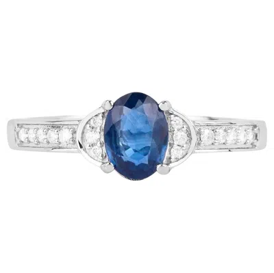 Pre-owned 1stdibs Blue Sapphire Ring Diamonds 1.04 Carats 10k White Gold