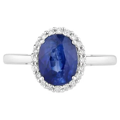 Pre-owned 1stdibs Blue Sapphire Ring With Diamonds 2.54 Carats 18k White Gold
