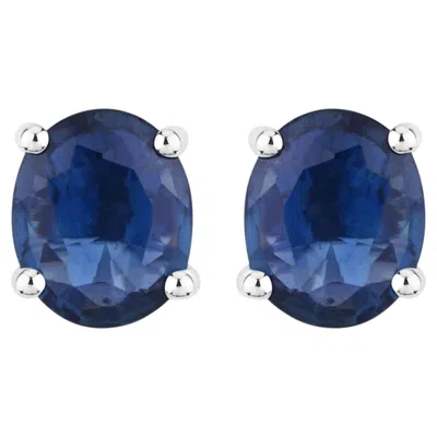 Pre-owned 1stdibs Blue Sapphire Stud Earrings 0.66 Carats 14k White Gold