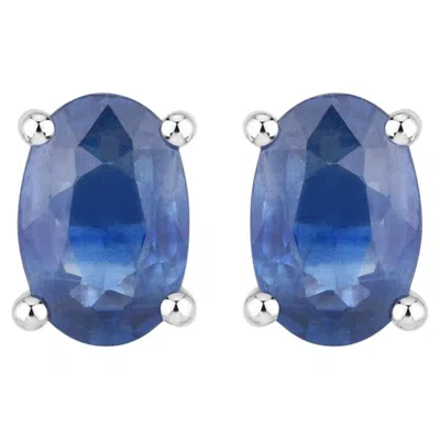 Pre-owned 1stdibs Blue Sapphire Stud Earrings 0.94 Carats 14k White Gold
