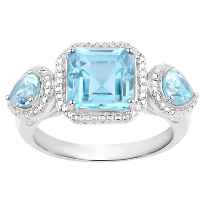 Pre-owned 1stdibs Blue Topaz Ring 3.78 Carats Sterling Silver