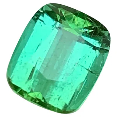 Pre-owned 1stdibs Bluish Mint Green Natural Tourmaline Ring Gemstone 2.90 Ct Cushion Cut-jewelry