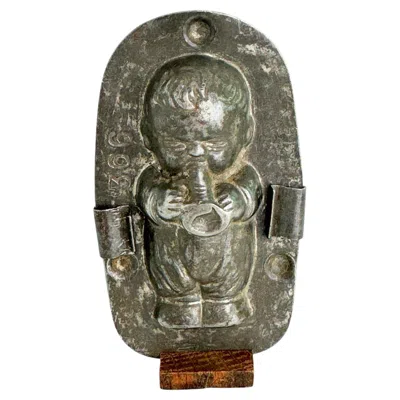Pre-owned 1stdibs Boy With Trumpet Miniature Chocolate Mold Antique 1900s, German In Brown