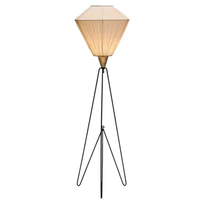 Pre-owned 1stdibs Brass And Lacquered Metal Tripod Floor Lamp By Ewj (attr.), Sweden Ca 1950s In Sand