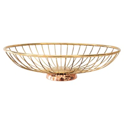 Pre-owned 1stdibs Bread Basket Brass And Copper Vienna Around 1960s In Sand