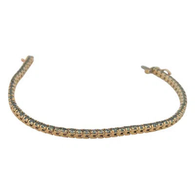 Pre-owned 1stdibs Briar 14k Yellow Gold Tanzanite Tennis Bracelet, 2.39 Ct Natural Tanzanite