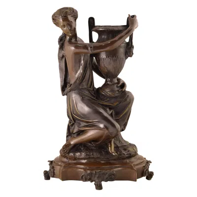 Pre-owned 1stdibs Bronze Sculpture, Lady With Amphora In Gold