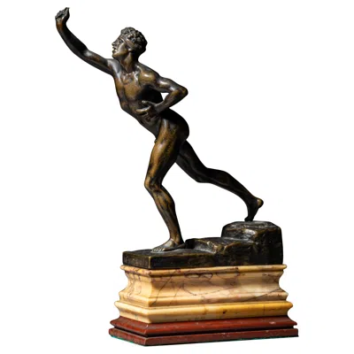 Pre-owned 1stdibs Bronze “the Messenger Of Marathon” By Max Kruse (1854–1942) In Gold