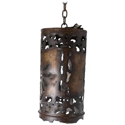 Pre-owned 1stdibs Brutalist Steel Sculptural Pendant In Black