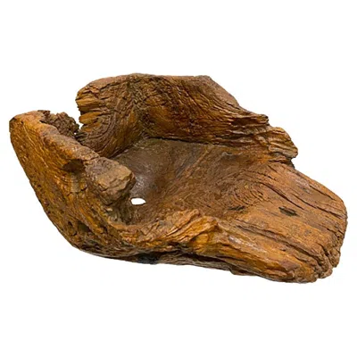 Pre-owned 1stdibs Burl Wood Shaped Bowl, Washbasin, Waterfall For A Garden, Swimming Pool, Or Spa In Brown