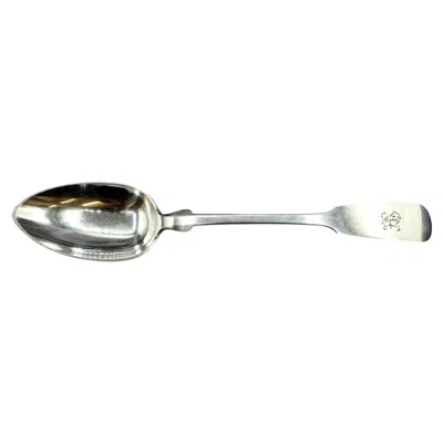 Pre-owned 1stdibs C. 1830 German Fiddleback 800 Standard Silver Basting Spoon