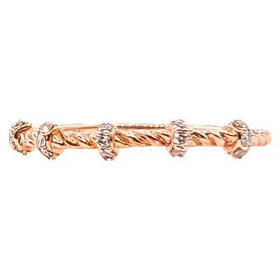 Pre-owned 1stdibs Cable Diamond Band Ring In 10k Rose Gold In Red