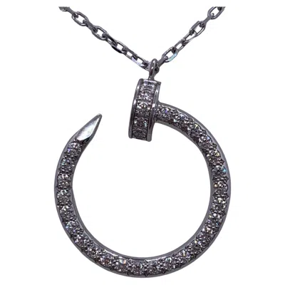 Pre-owned 1stdibs Cartier Love Series Juste Un Clou White Gold Full Pavé Diamond Necklace