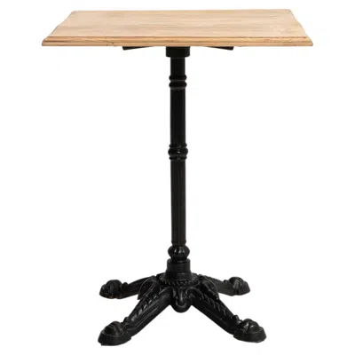 Pre-owned 1stdibs Cast Iron Bistro Table With Oak Top In Sand