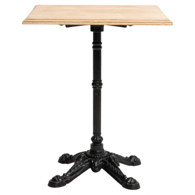 Pre-owned 1stdibs Cast Iron Bistro Table With Oak Top In Sand