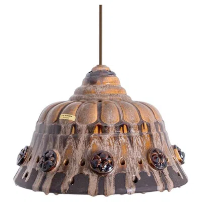 Pre-owned 1stdibs Ceramic Brown Beige Pendant In Style Of Axella, Denmark 1960