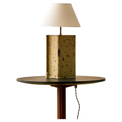 Pre-owned 1stdibs Ceramic Speckled Table Lamp C. 1960 In Brown