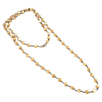 Pre-owned 1stdibs Certified Natural Mother Of Pearl Beads Hand Linked Silver 30" Inches Necklace In Multi