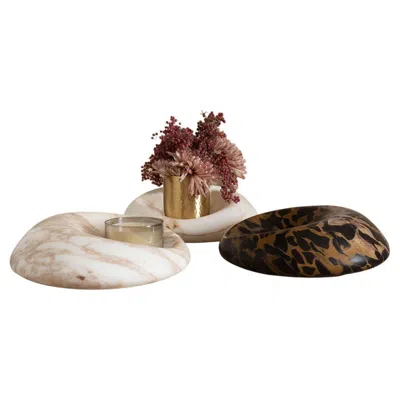 Pre-owned 1stdibs Cetus Marble Candleholder / Bowl In Brown