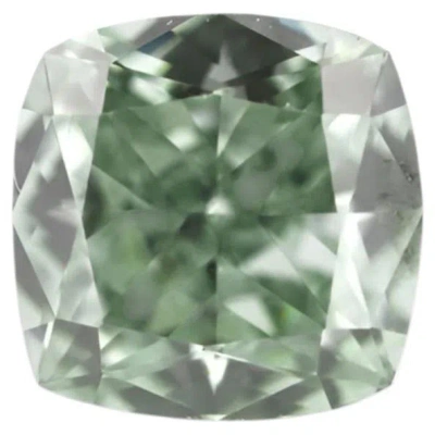 Pre-owned 1stdibs Chameleon Diamond - 0.27ct Natural Loose Fancy Green Chamelon Vvs1 Gia Cushuion