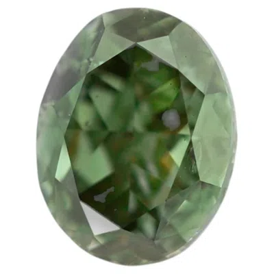 Pre-owned 1stdibs Chameleon Diamond - 1.00ct Natural Loose Fancy Dark Gray Green Oval Gia Si2
