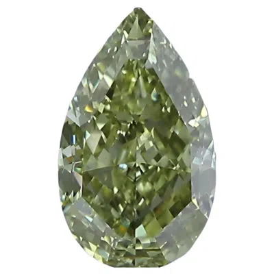Pre-owned 1stdibs Chameleon Diamond - 1.00ct Natural Loose Fancy Gray Yellow Green Pear Gia Vs2