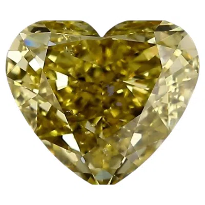 Pre-owned 1stdibs Chameleon Diamond - 1.82ct Natural Loose Fancy Green Yellow Heartgia Si2