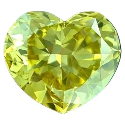 Pre-owned 1stdibs Chameleon Diamond - 2.56ct Natural Loose Fancy Yellow Green Heart Gia Si2
