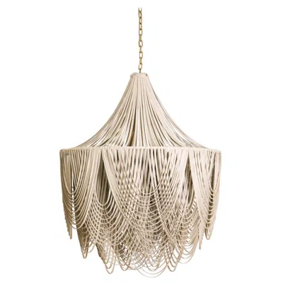 Pre-owned 1stdibs Chandelier, Medium-short Whisper In Cream-stone Leather In Sand