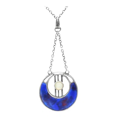 Pre-owned 1stdibs Charles Horner Ltd Art Nouveau Enamel Mother Of Pearl Sterling Silver Pendant In Multi