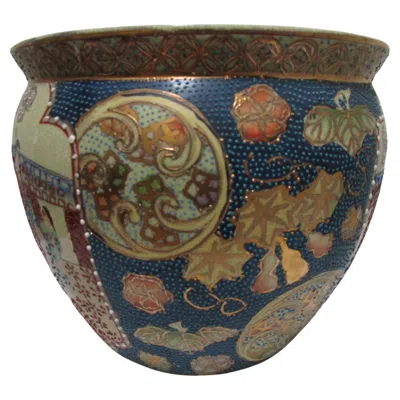 Pre-owned 1stdibs Chinese Export Jardiniere, Ceramic, Hand-painted, Gilt, 1940s, China In Black