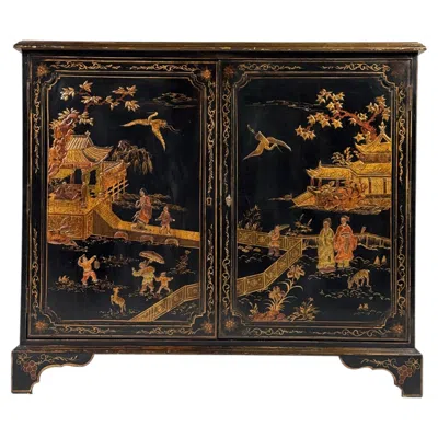 Pre-owned 1stdibs Chinoiserie Laqcuer Cabinet 20th Century In Brown