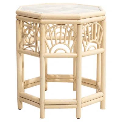 Pre-owned 1stdibs Chinoiserie Side Table With Glass Top In Brown