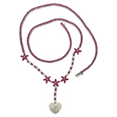 Pre-owned 1stdibs Choker With Ruby And Brilliant Cut Diamonds Up To 1.00ct 18k Gold 20.3 Grams In Multi