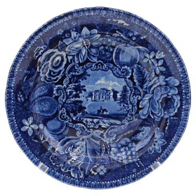 Pre-owned 1stdibs Circa 1822-1841 English Flow Blue Stone China Plate By Swan Bank Pottery