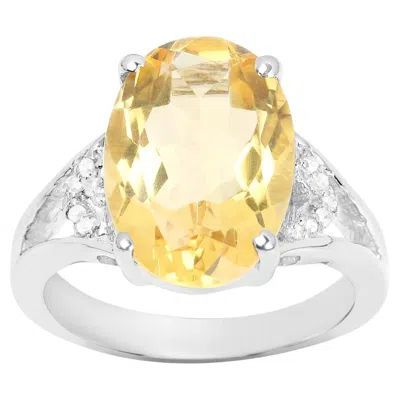 Pre-owned 1stdibs Citrine Ring Diamonds 4.53 Carats Sterling Silver In Multi