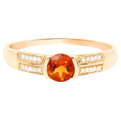 Pre-owned 1stdibs Citrine Solitaire Ring Diamond Setting 0.55 Carats 14k Gold In Multi