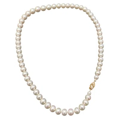Pre-owned 1stdibs Classic Cultured Pearl Necklace With 14 Karat Gold Clasp In Multi