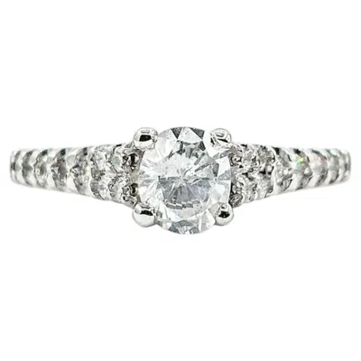 Pre-owned 1stdibs Classic Oval Diamond Engagement Ring In 14k White Gold